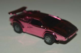 Vintage Tyco Lamborghini Slot Car Ho Scale Pink Chrome Malaysia Good Conditions