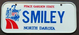 1987 North Dakota Post Honeycomb Cereal Mini Miniature Bicycle License Plate Htf