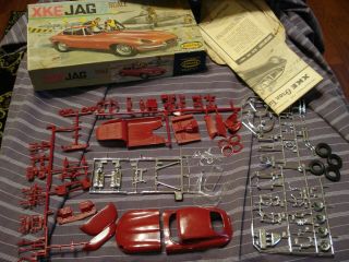 Vintage 1962 Aurora Xke Jag 1/25 Scale Model Kit Looks Complete
