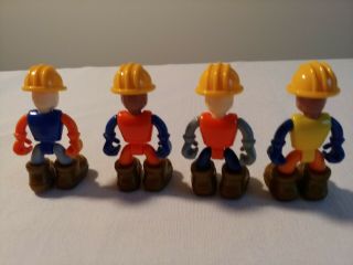 Set of 4 Toy State Caterpillar CAT Construction Figures With Movable Arms Legs 3