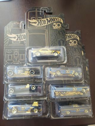 Hot Wheels 50th Anniversary Black And Gold Complete Set With Chase Camaro