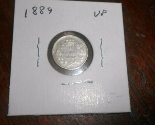 Canada/canadian Silver 5 Cents Coin 1889 Cleaned Coin