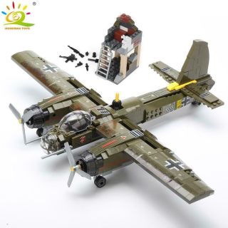 559pcs Ww2 Military Ju - 88 Bombing Plane Building Block With Weapon & Soldiers Le