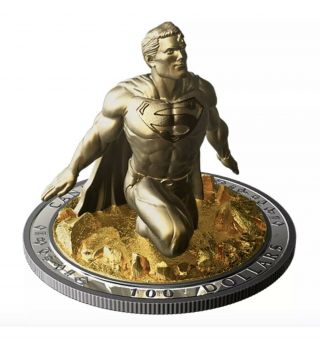 Nib 2018 Canada Silver $100 Superman The Last Son Of Krypton 10 Oz Statue Coin