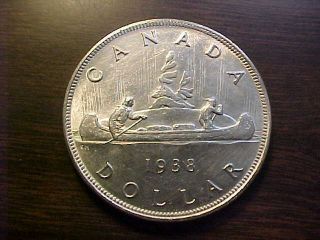 1938 Canada Silver Dollar King George 80 Silver 90 K Low Mintage Bu Coin