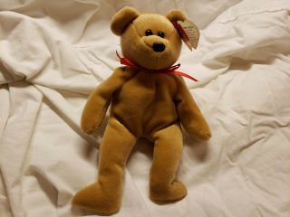 Face Teddy 2nd Generation Ty Beanie Baby Brown Bear With Tags And Case