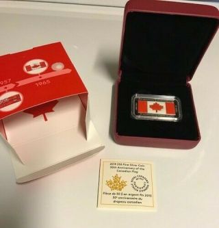 2015 Canada $50 Dollars 9999 Silver Coin 50th Anniversary Canadian Flag