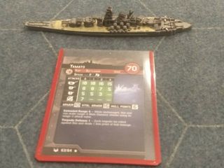 Yamato Battleship 63/64 Axis And Allies War At Sea Japan W/ Card