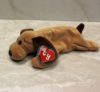 Ty Beanie Baby Bones Dog Mwnmt 2nd/1st Gen (ap 11406) W/ Price Sticker