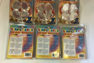 TY BEANIE BABIES HEART TAG PROTECTORS - 6 PACKS OF 10 EACH - - 60 Total 3
