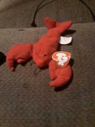 Authenticated Ty Beanie Baby Punchers The Lobster Rare 1st / 1st Gen Tag
