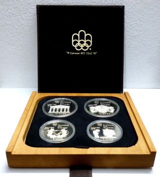 Canada 1974 Olympic Silver Proof Set Of 4 Coins - Montreal 1976 5 - 10 Dollars