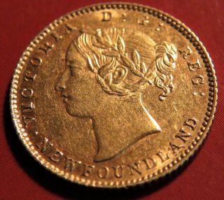 1880 Newfoundland $2 Gold Coin Two Dollars UNCIRCULATED (MS - 60 or Better) Canada 2