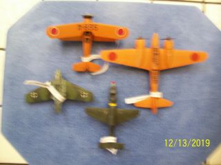 (4) Small Built Model Japanese & German Fighter Airplanes
