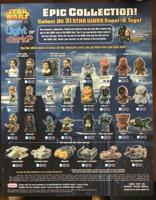 Star Wars Burger King toys D Episode III 2005 Full Set with Brochure 2