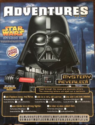 Star Wars Burger King toys D Episode III 2005 Full Set with Brochure 3