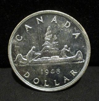 1948 Canada Silver Dollar - " King " Of Canada Silver Dollars Only 18,  000 Minted
