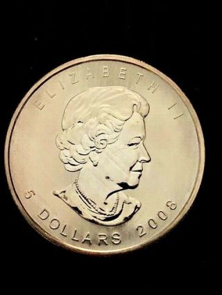 Canada - 1 Oz.  Silver 5 Dollars  Maple Leaf  Coin 2008//rrrrrr