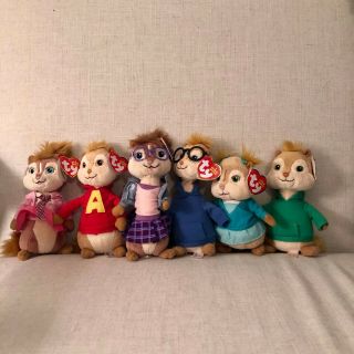 Ty Beanie Babies Alvin And The Chipmunks Complete Set,  Chipmunks,  Chipettes