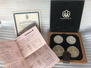 1976 Montreal Olympic Games 4 Coin Deluxe Silver Proof Coins.  Series Vii (ser 7)