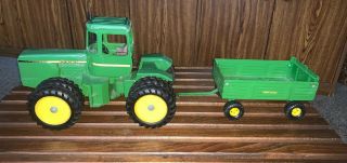 Ertl John Deere 4wd Toy Tractor 1/16 Scale With Trailer Estate Obtained