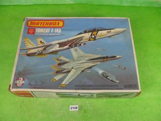 Vintage Matchbox 3 Colour Model Kit 1/72 Aircraft Tomcat F - 14a Boxed 2138