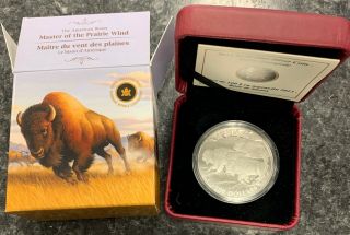 2013 Canada $100 Fine Silver Coin.  9999 Bison Stampede W/coa Nr