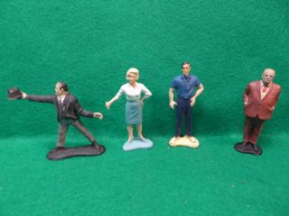 Four Vintage Gilbert 3.  75 " Plastic James Bond Action Figures