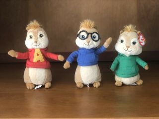 Ty Beanie Babies Complete Set of 6 Alvin and the Chipmunks and the Chipettes 2