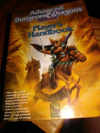 Ad&d Players Handbook 2nd Edition Tsr