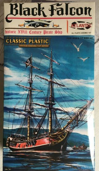 Atlantis Black Falcon Pirate Ship Scale Plastic Model Kit;parts Still In Plastic