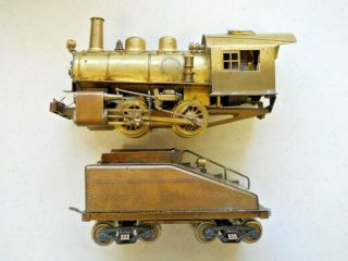 Brass O Gauge 2 Rail 0 - 4 - 0 Steam Locomotive W/slopeback Tender International Imp