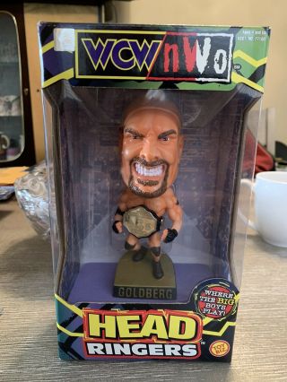 Wcw Nwo Head Ringers Bill Goldberg Wrestling Figure Toy Biz Wwe Mib Wwf