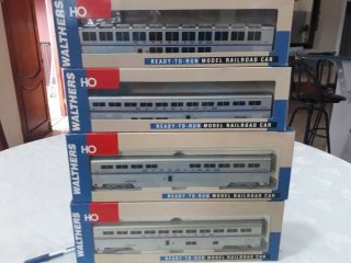 Walthers Ho Set Of 4 Amtrak Superliner Passenger Cars With Kadee Couplers