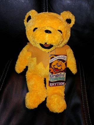 12 " Grateful Dead Rhythm Plush Bear With Tags Liquid Blue Extra Cuddly Orange