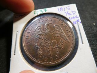 G37 Canada 1815 1/2 Penny Unc Red Brown