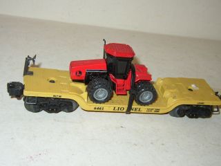 Lionel 6461 Depressed Flat Car W/ Ertl 9260 Case Tractor Die - Cast