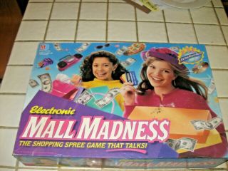 Vtg Mb 1996 Electronic Mall Madness Shopping Spree Board Game Complete