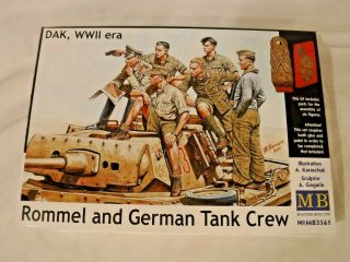 1/35 Master Box 6 Dak German Tank Crew & Rommel The Desert Fox 3561 F/s Bag Ob