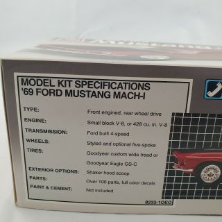 Model Kit 1969 Ford Mustang Mach 1 AMT 1:25 3