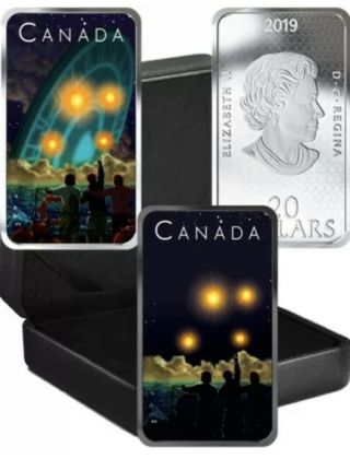 Canada 2019 20$ Shag Harbour Ufo Incident 2 Glow Dark 1oz Silver Coin