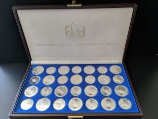 Canada 1976 $5 And $10 Montreal Olympic Sterling Silver Uncirculated 28 - Coin Set
