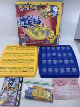 Guess That Pokemon - Pressman Board Game Complete W/ Bonus Card Set & Guide Book