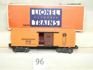 Lionel Post War X2454 O Scale Pennsylvania Boxcar W/brown Door O.  B.