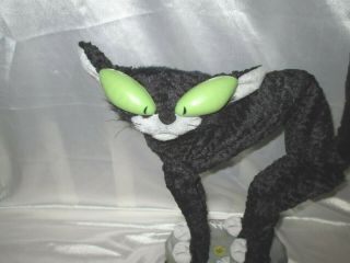 Fraidy Black Alley Cat by Gemmy Halloween Animated One Eye Does Not Light 3