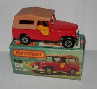 1970s.  Matchbox.  Lesney.  Superfast 53 Jeep Cj - 6 Red.  All