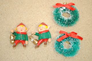Bachmann 96240/96241 Christmas Hand Car Elves (elf) W/wreathes G - Scale