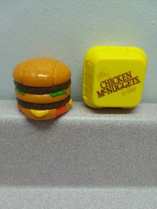 Vintage 1990 Mcdonalds Mcdino Changeables - Burger & Chicken Mcnuggets