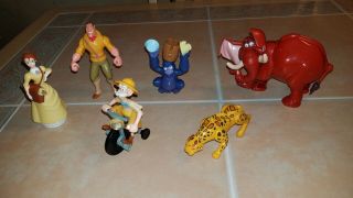 1999 Mcdonalds Disney Tarzan Toy Figures Set Of 6 Tantor Clayton Sabor Leopard,