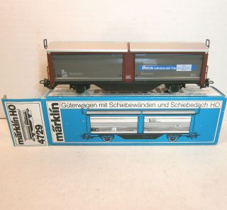 Marklin Ho Scale 4729 Freight Car With Sliding Sides And Roof - Docol - Mib